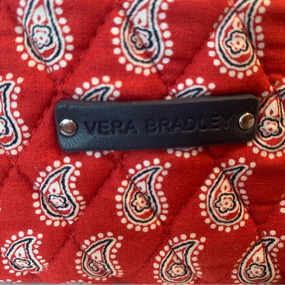 Vera Bradley Large Cosmetic Bag in Red Paisley w/Navy Trim - Picture 4 of 5